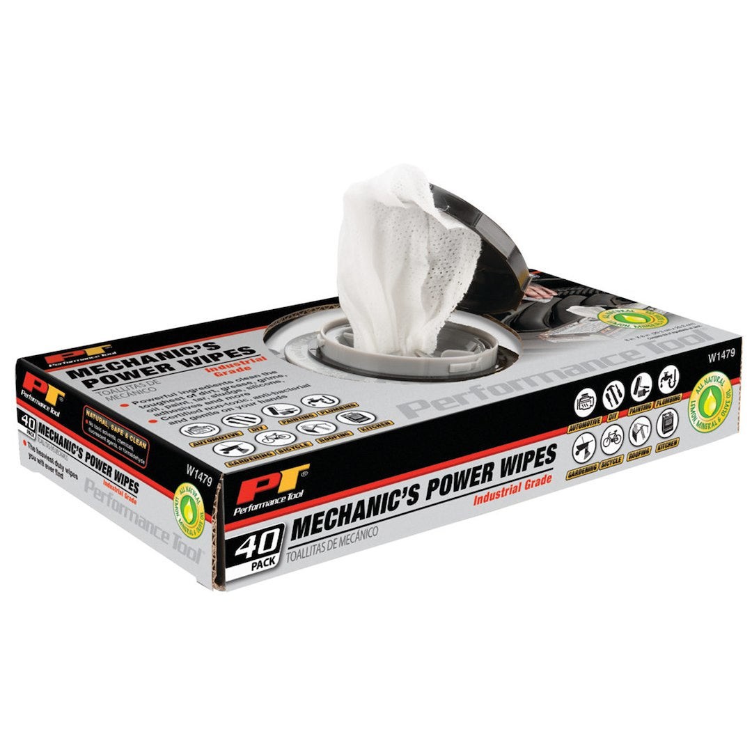 PERFORMANCE TOOL W1479 40PK INDUSTRIAL MECHANIC WIPES