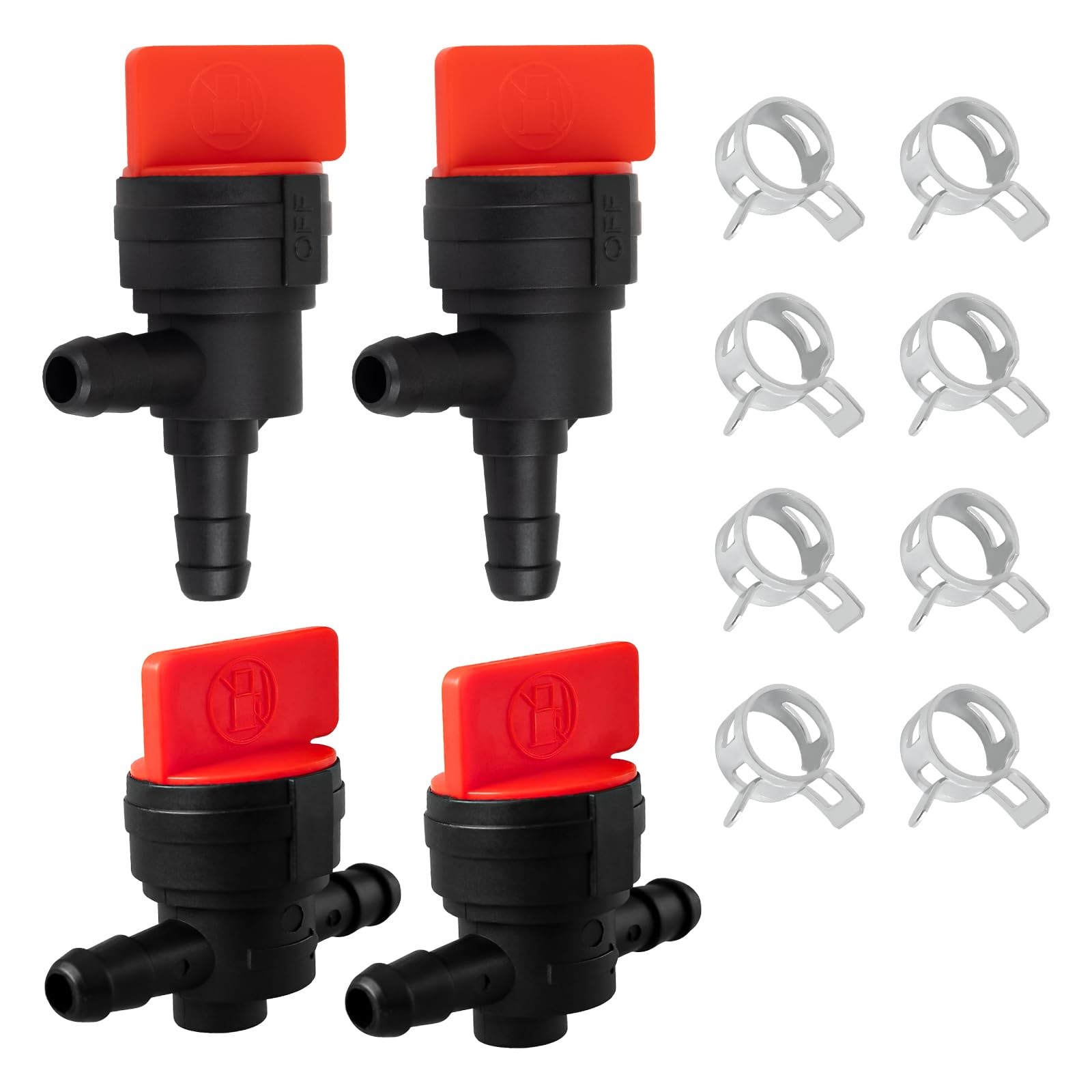 1/4" Inline Fuel Shut Off Valve and 90 Degree Cut 2 Angle + 2 Straight