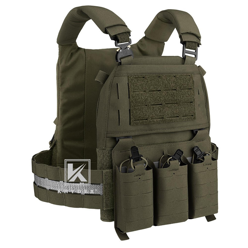 KRYDEX FCPC V5 Plate Carrier Tegris Cummerbund and KTAR Front Flap Ranger Green
