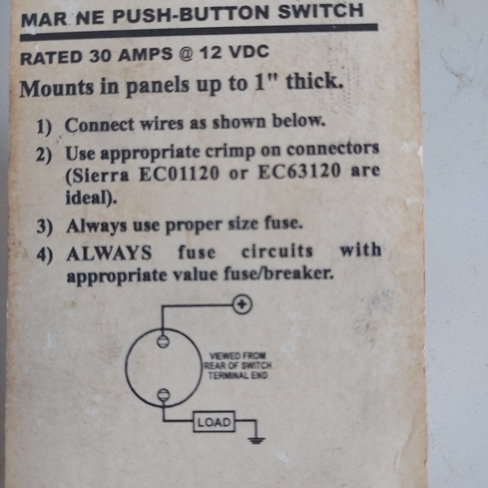 ColeHersey Terminal&Fuse Block, Sierra Push Pull, Toggle & Push Button Switches