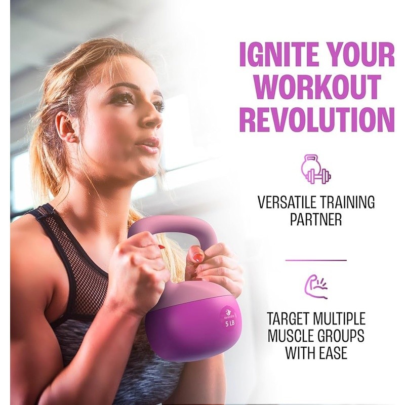 Kettlebell 5lb Sand Filled Ergonomic Handle Versatile Workout Equipment New