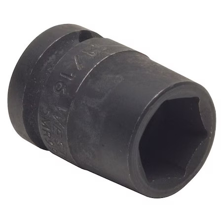 Westward 4Lxu6 Westward 1/2 In Drive Impact Socket Standard Socket, Black