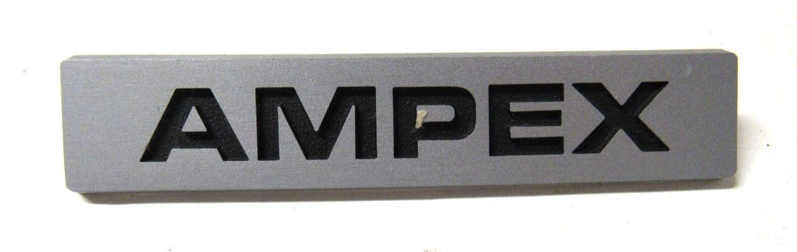 Ampex  Metal Product Badge  4 1/2 Inches Long X 1 inch Wide Pin Length 1/8 inch