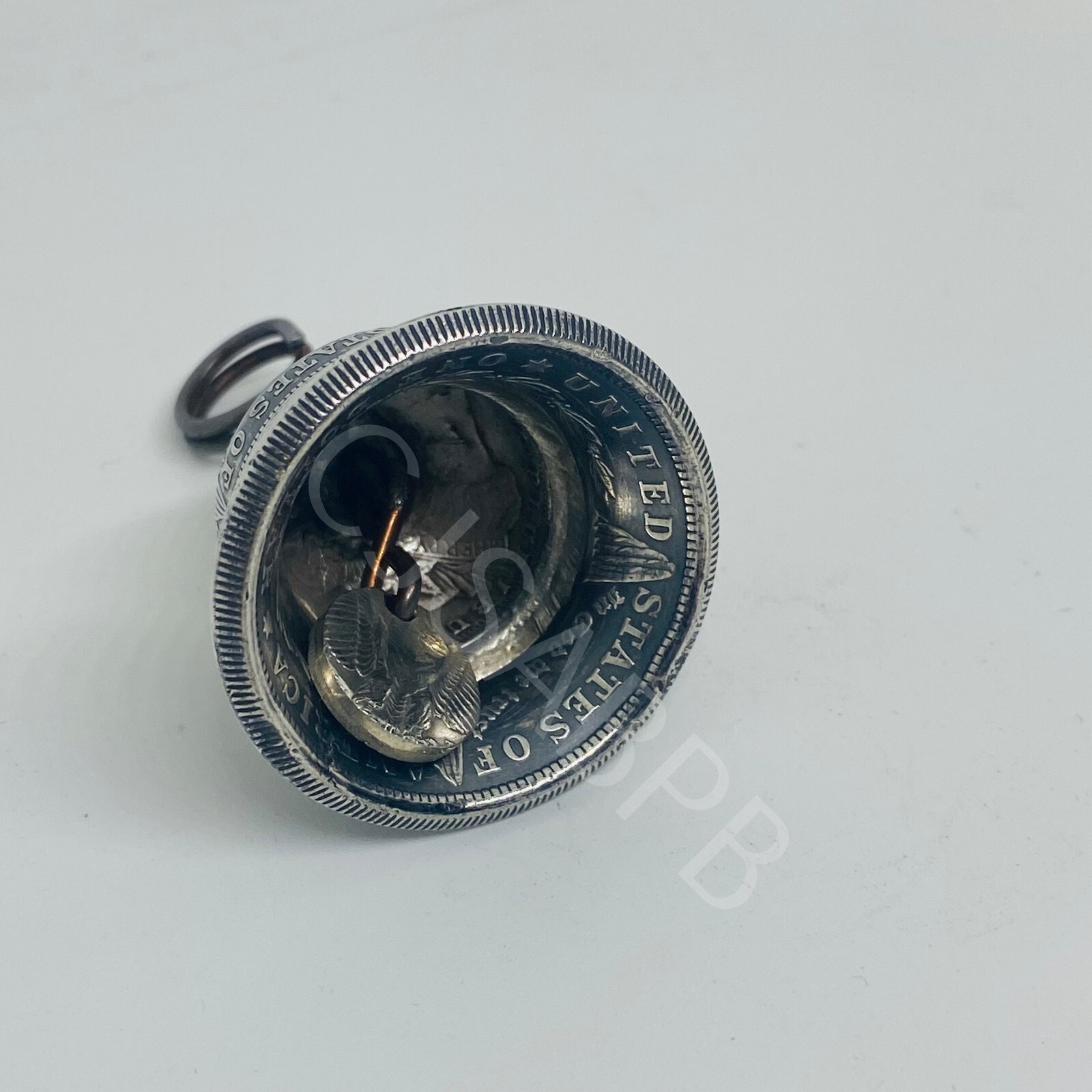 1921 Morgan silver dollar Handcrafted Gremlin Bell