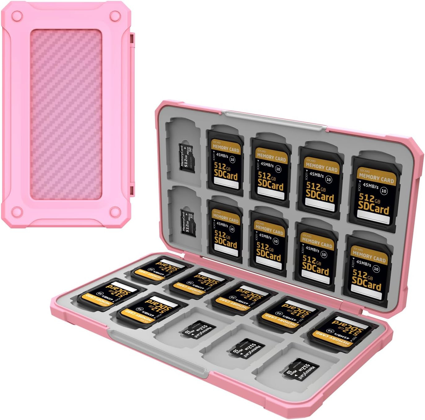 Memory Card Case with 40 Slots for 20 Micro SD SDXC SDHC TF Cards and 20 SD SDXC