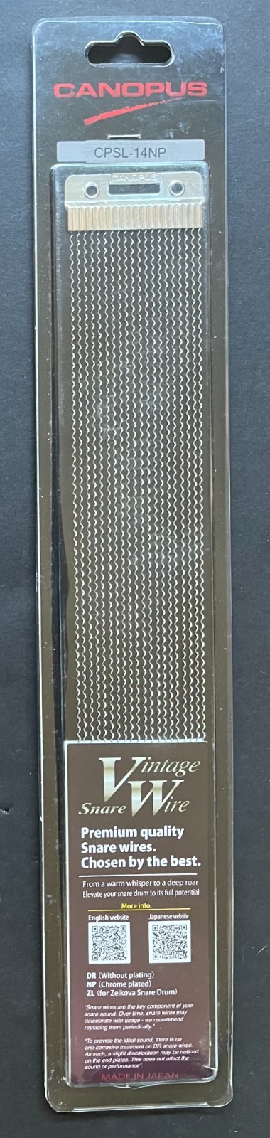 Canopus Vintage 14” 20-Strand Chrome Plated (CPSL-14NP) Snare Wire-NEW