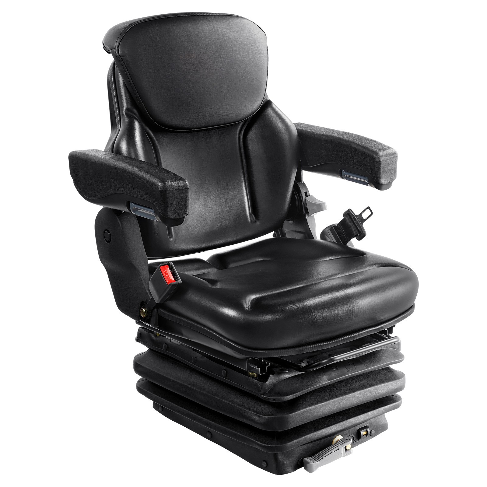 Uimoso Universal Forklift Seat Adjustable Tractor Seat with Seatbelt Armrests