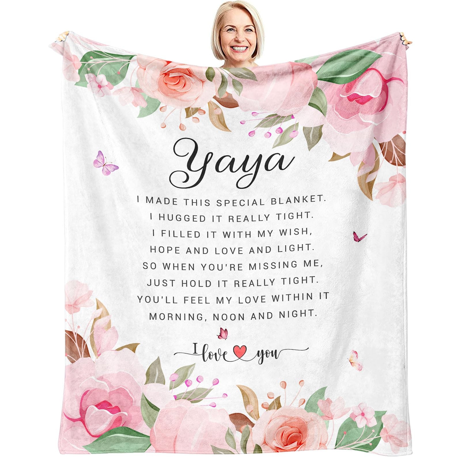 SENHIJI Yaya Gifts, Birthday Gift, Gifts for 60" X 50", White-yaya
