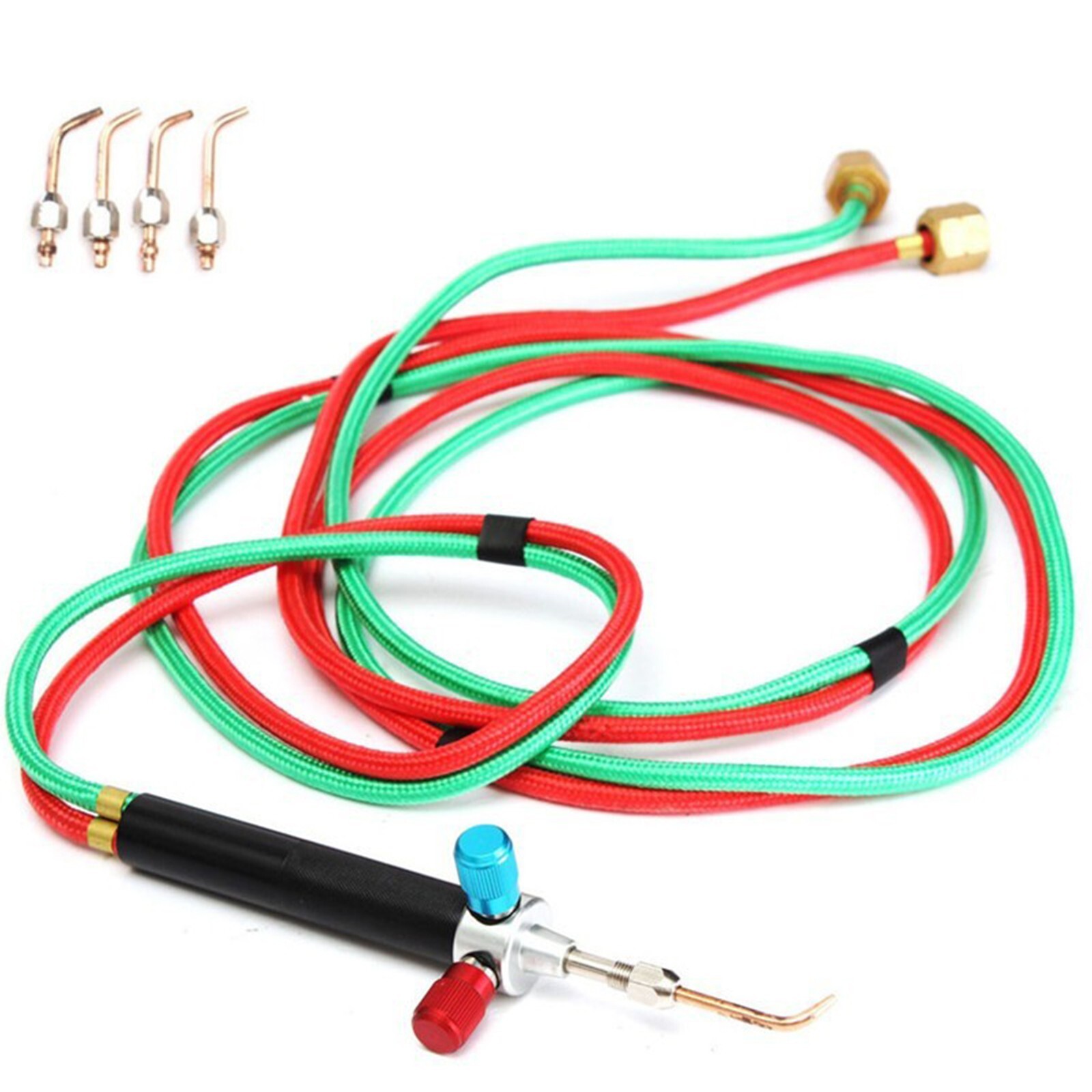 Jewelry Micro Welding Soldering Mini Oxy acetyle Gas Torch Set w/5 Tips & Hoses