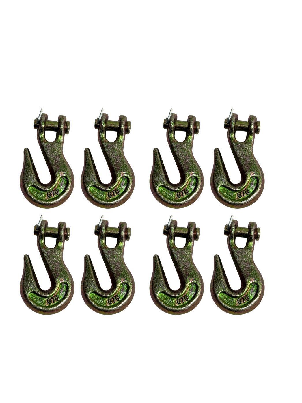 8 PK G70 5/16" Clevis Slip Chain Hook Trailer Truck Transport Tow Fleet Tough