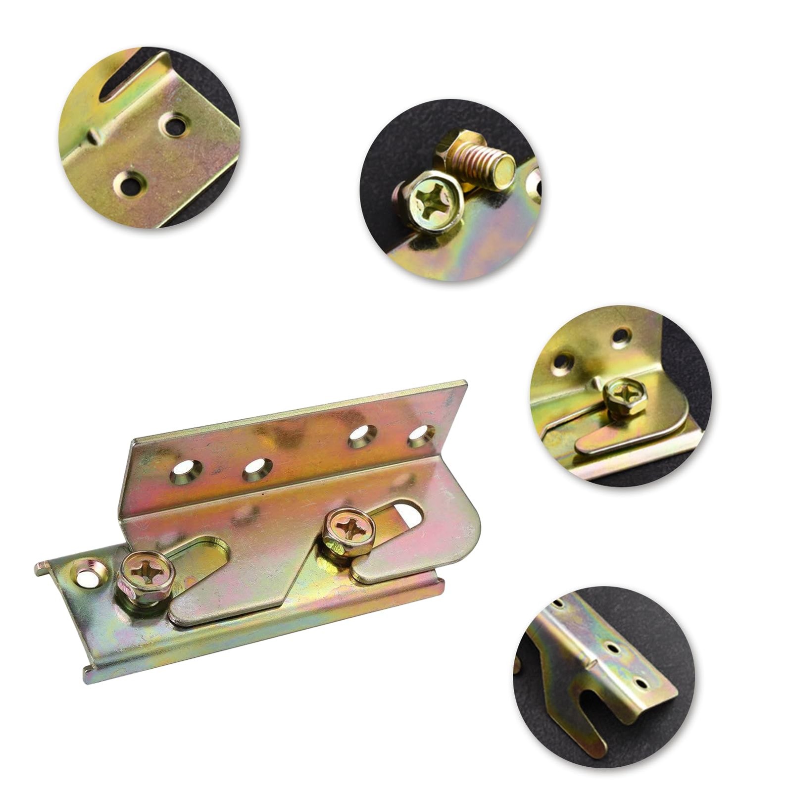 4 Pack Bed Rail Brackets - Heavy Duty Wooden Bed Frame Connectors with Screws