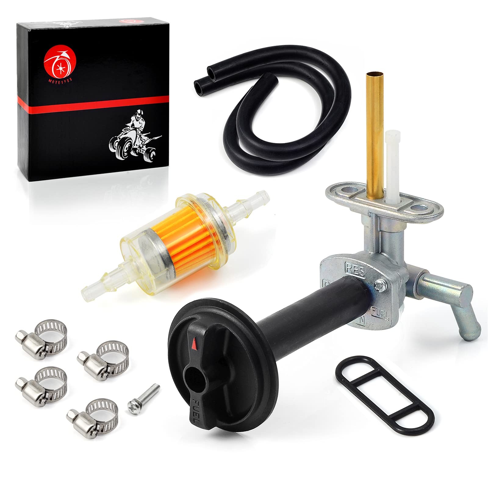 Fuel Valve Petcock Tank Switch & Knob Lever For Kawasaki Prairie 360 KVF360 2...