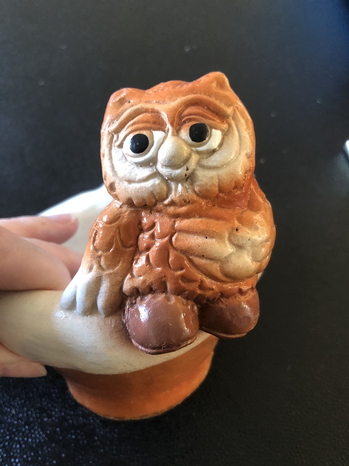 Vintage 70s Owl Toothbrush Holder Caddy Soap Dish Cup Holder Set Bathroom Decor