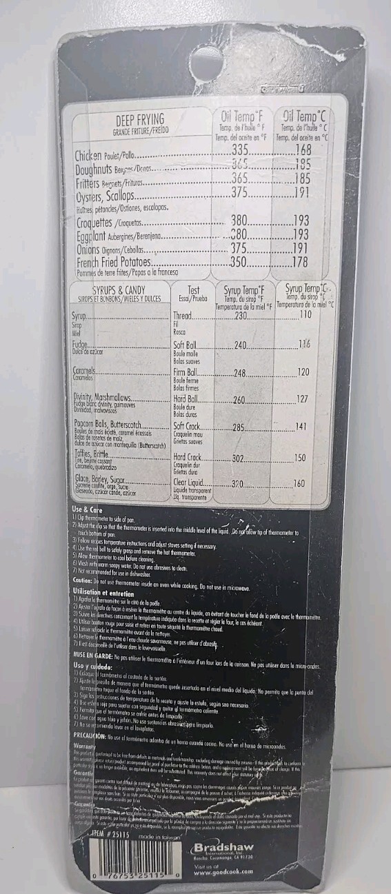 Candy/Fry Thermometer Precision NIP Good Cook