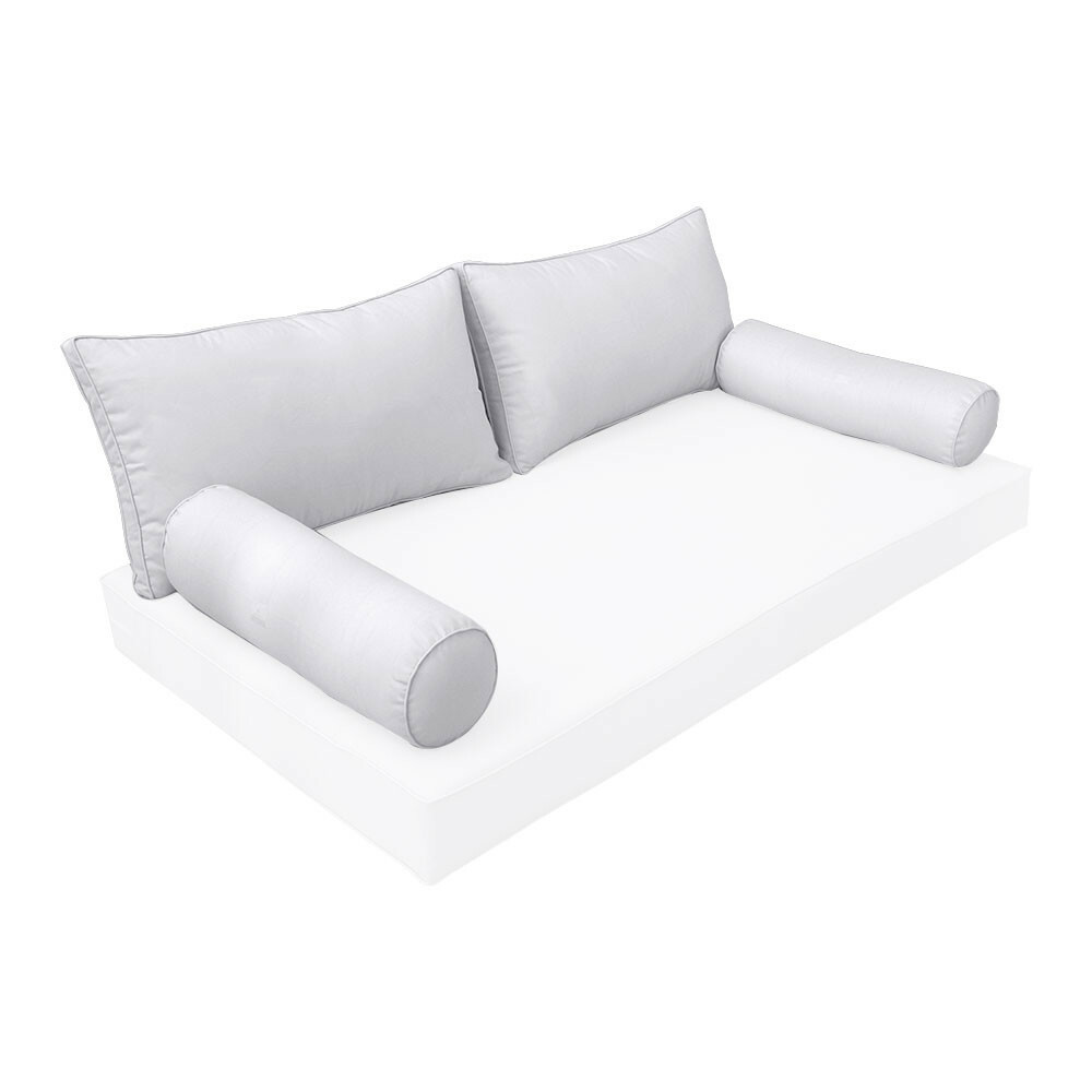 |SLIPCOVER ONLY|S2 Outdoor Bolster Backrest Pillow Covers Same Piped Queen AD105