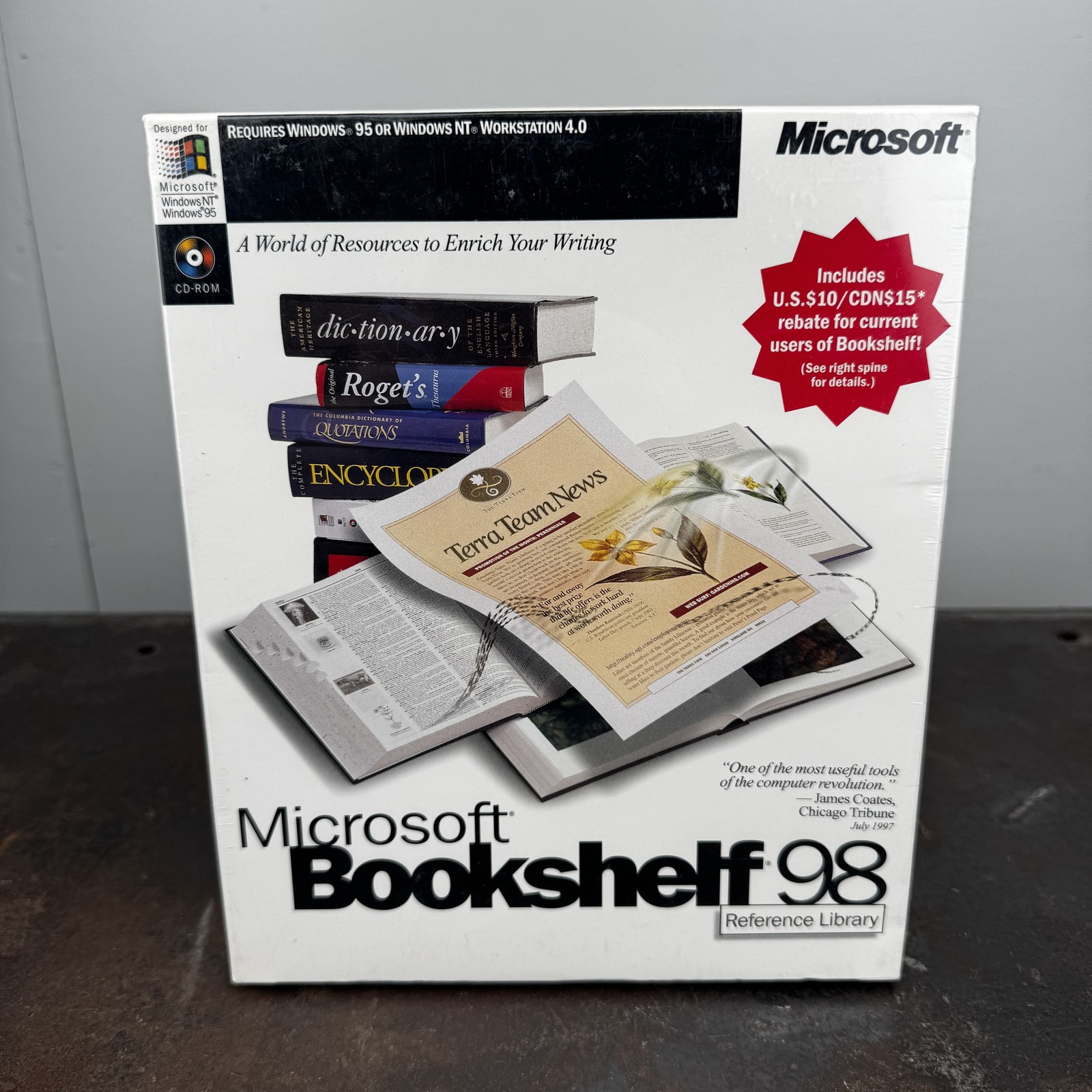 Vtg MICROSOFT Bookshelf 1998 Reference Library CD-ROM - NEW / SEALED