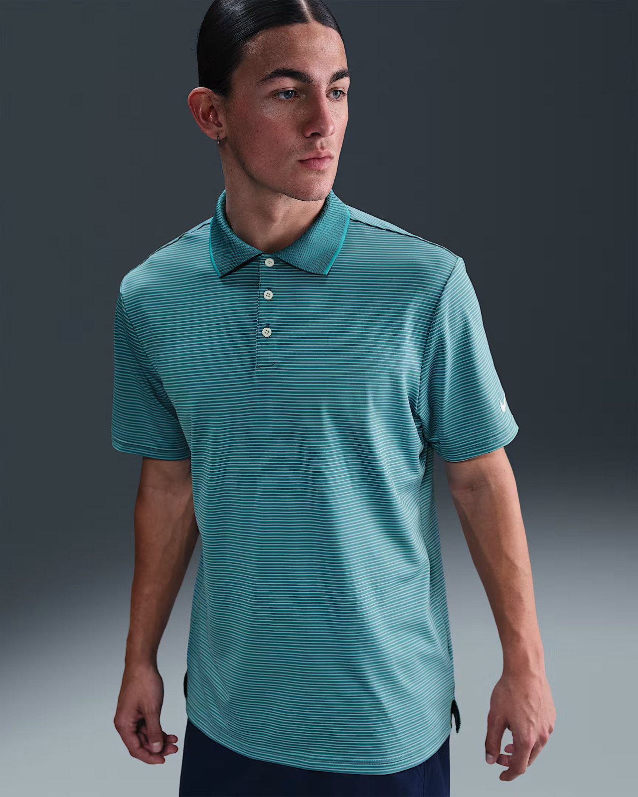 $90 NEW Nike Tour Men's Dri-FIT Striped Golf Polo FZ7479-379 Medium