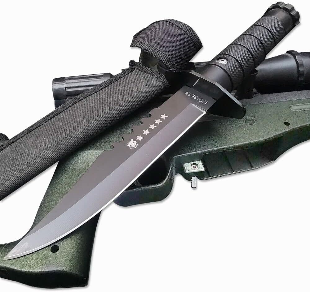 11" K-Bar Style Combat Knife & Sheath Military Army Tactical Hunting Survival