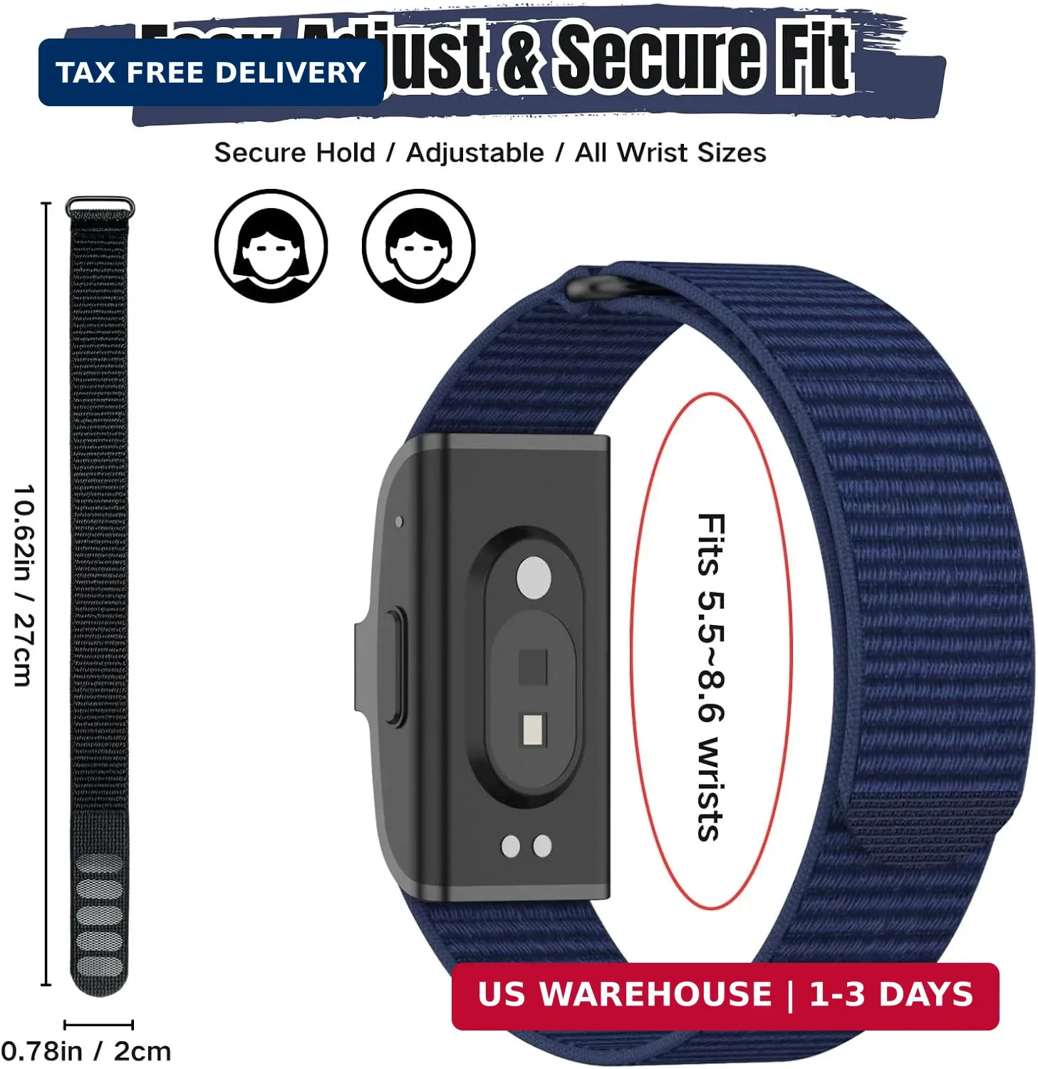 Nylon Loop Compatible with Hume Band, Nylon Replacement Strap, Soft Adjustable B