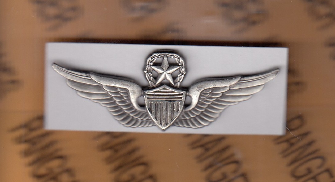 US Army Master Aviation Pilot wing ~2.5" Brushed dress uniform badge NOS c/e