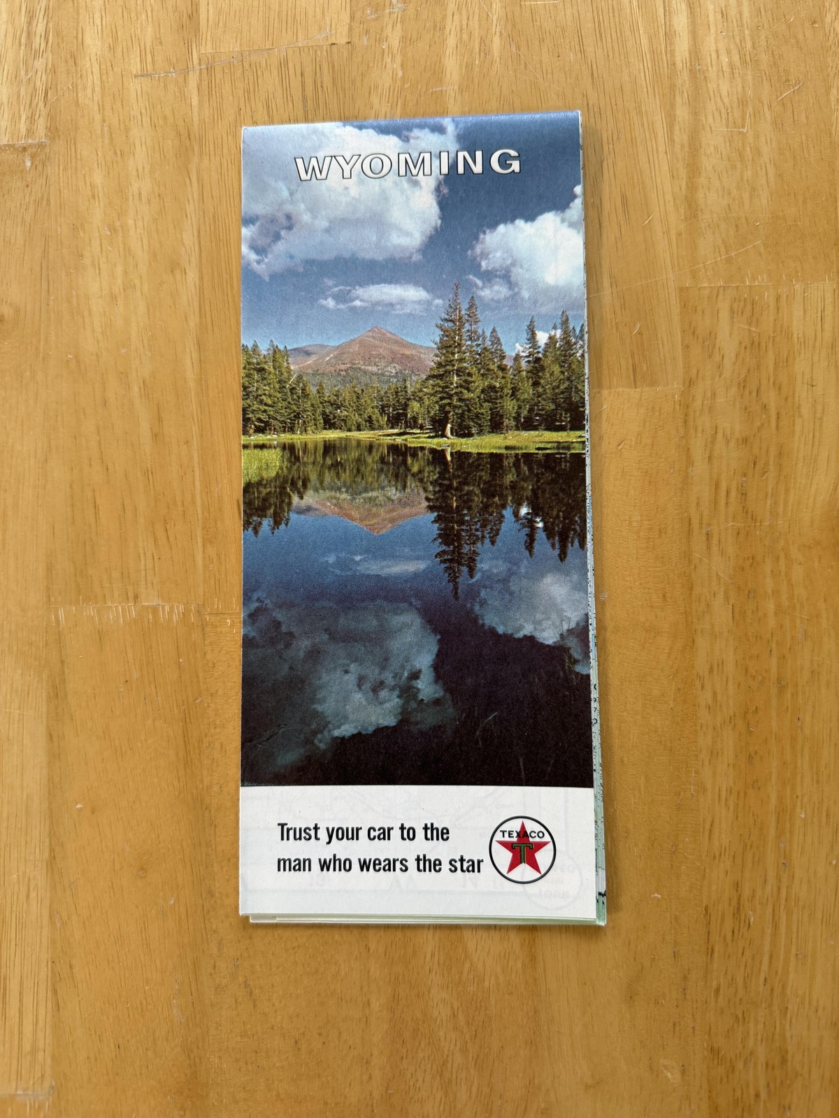 Vintage Texaco Wyoming State Highway Road Map Travel Folded Brochure USA