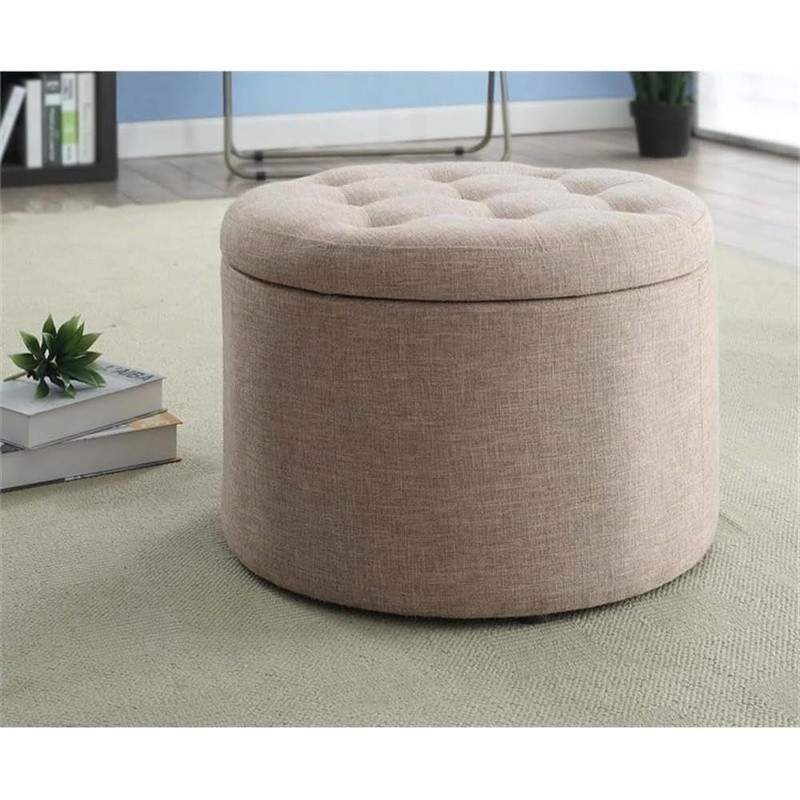 12 Compartment Storage Ottoman Removable Lid Durable Organizer Furniture Fabric