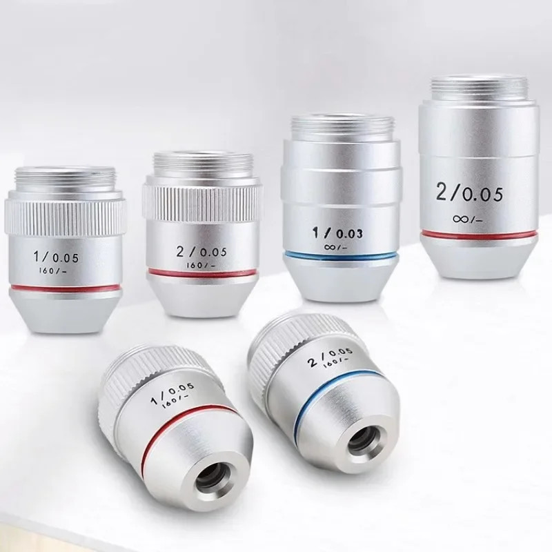 Microscope objective lens 1x/2x Infinite distance Professional Achromatic
