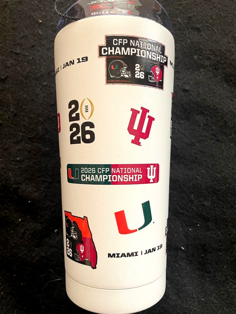 2026 CFP Championship Dueling Teams Helmets Stainless Steel 20oz White Tumbler