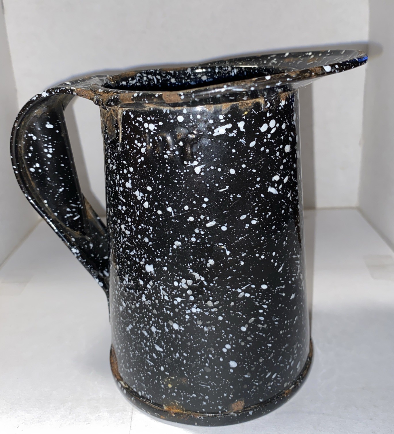 Vtg WWII Era US Navy Granitewear Enamelware Pint Pitcher Creamer USN Military