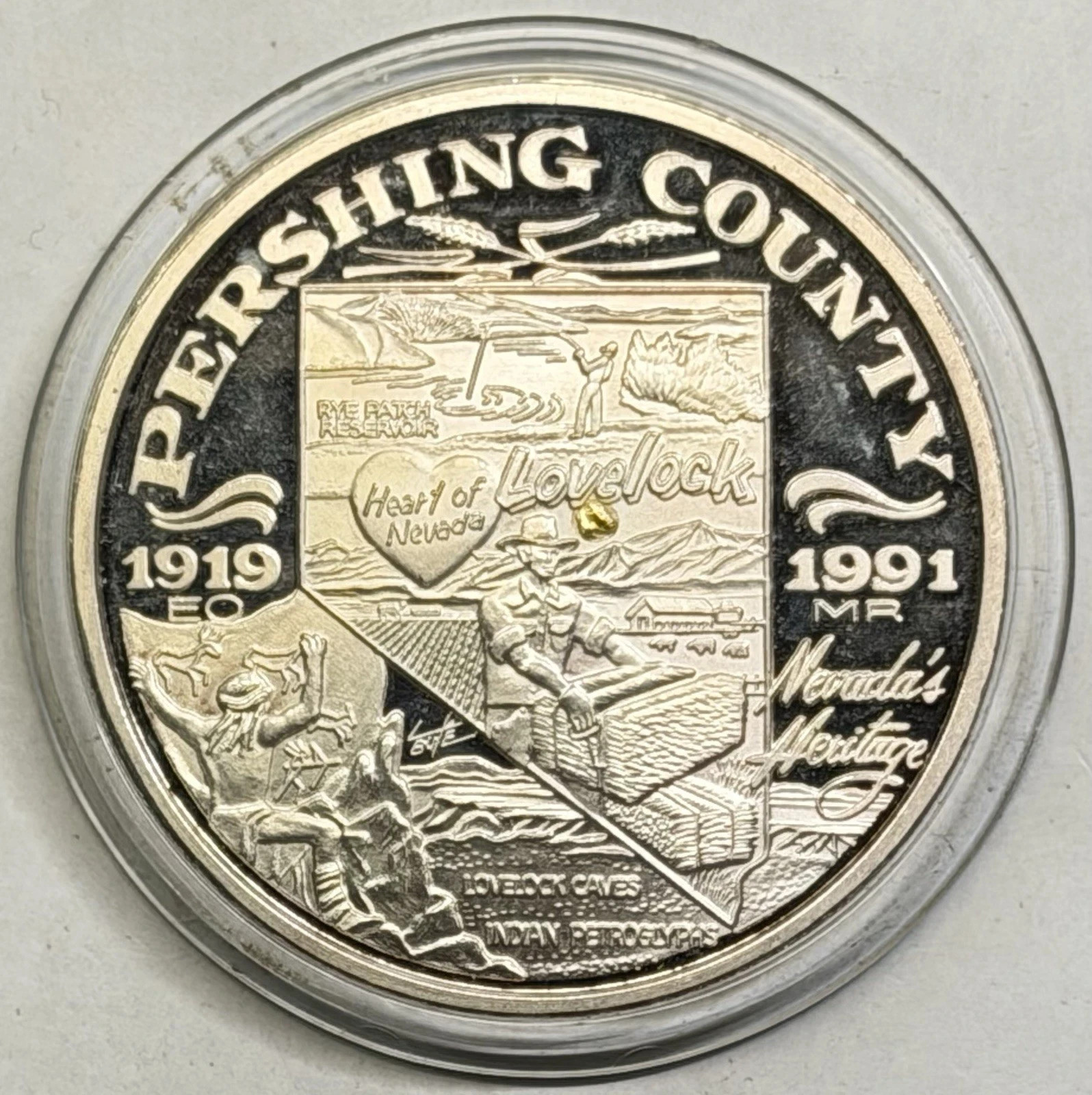 Rare Nevada Pershing County 2 oz .999 Silver Coin
