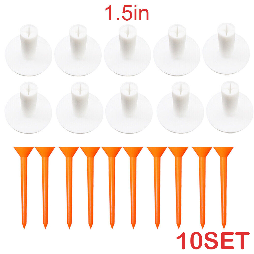 Golf Rubber Tees Holder Tee Range Driving Practice Mat Size 1.5’’(38mm) 10Sets