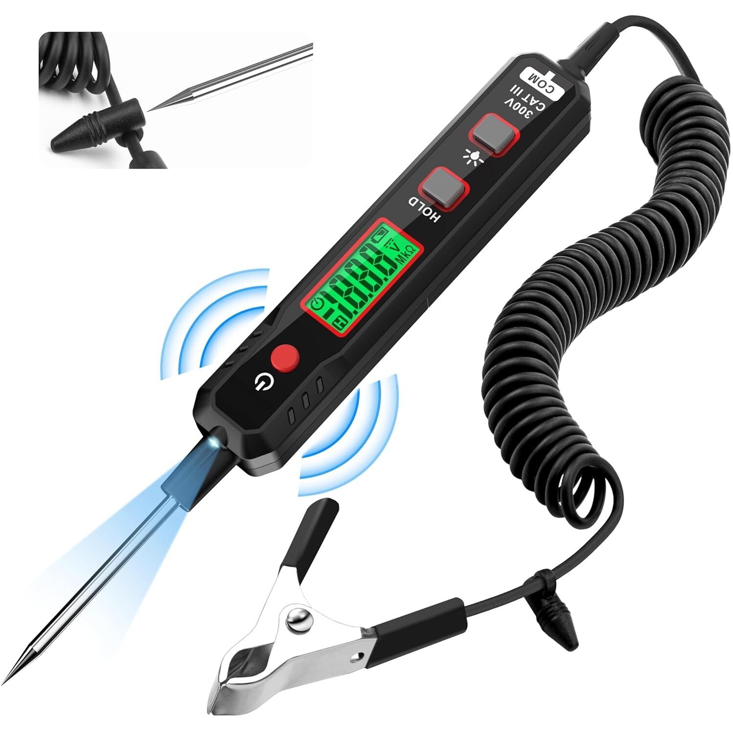 Probador de Circuitos Corriente Electrica DC Voltaje Automotriz 0.8-100V Con Luz