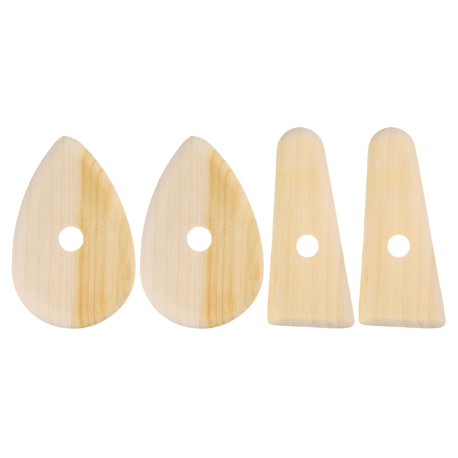4pcs Pottery Ribs 10.3cm x 6.6cm 11.5cm x 5cm Wooden Ceramic Sculpting Tools