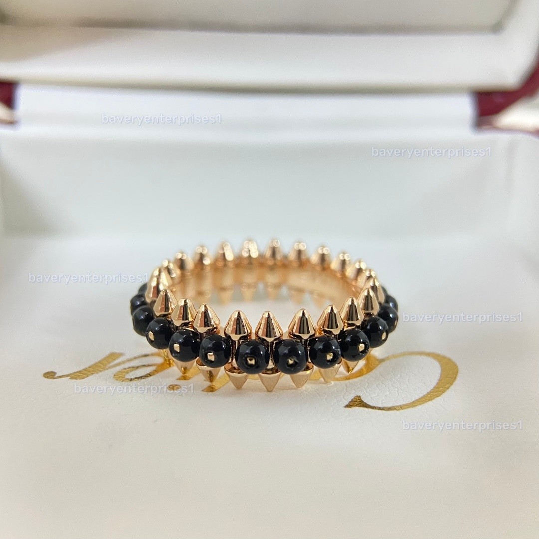 New.Cartler.Rose Gold and Black Agate Clash de Ring size 7