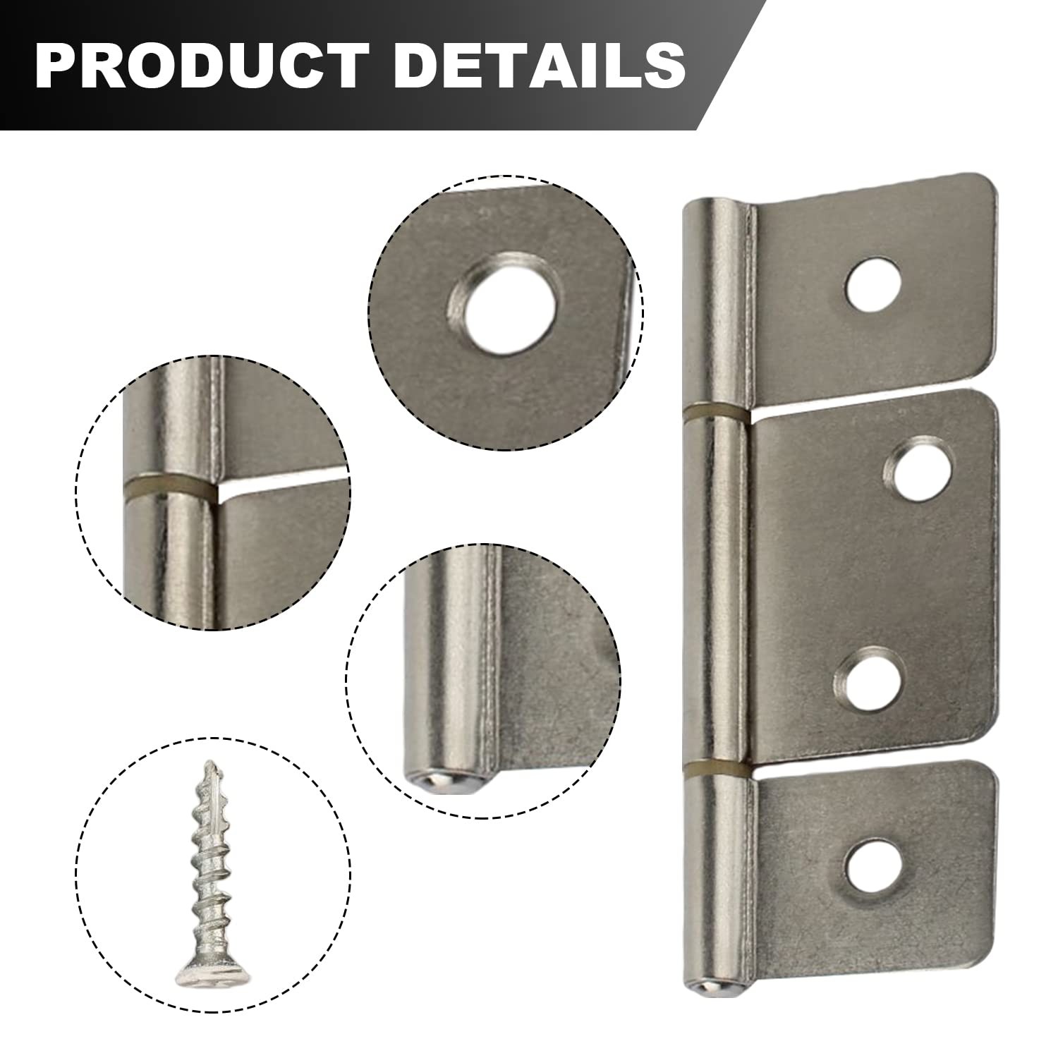 Three Leaf Non-Mortised Hinge for Mobile Home & RV Interior Bifold Door Hinge...