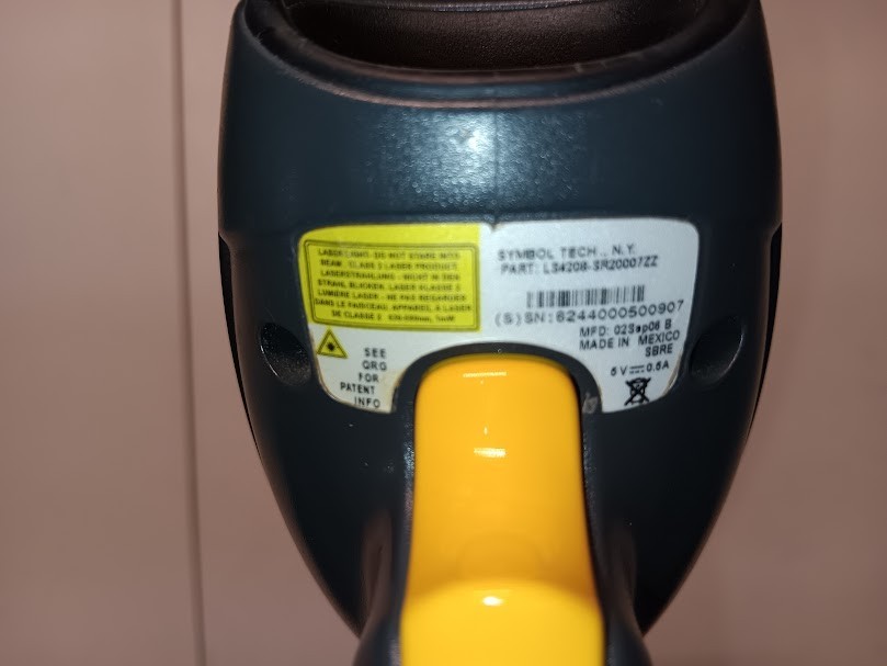 SYMBOL - LS4208-SR20007ZZ - BARCODE SCANNER - USB - Tested Working