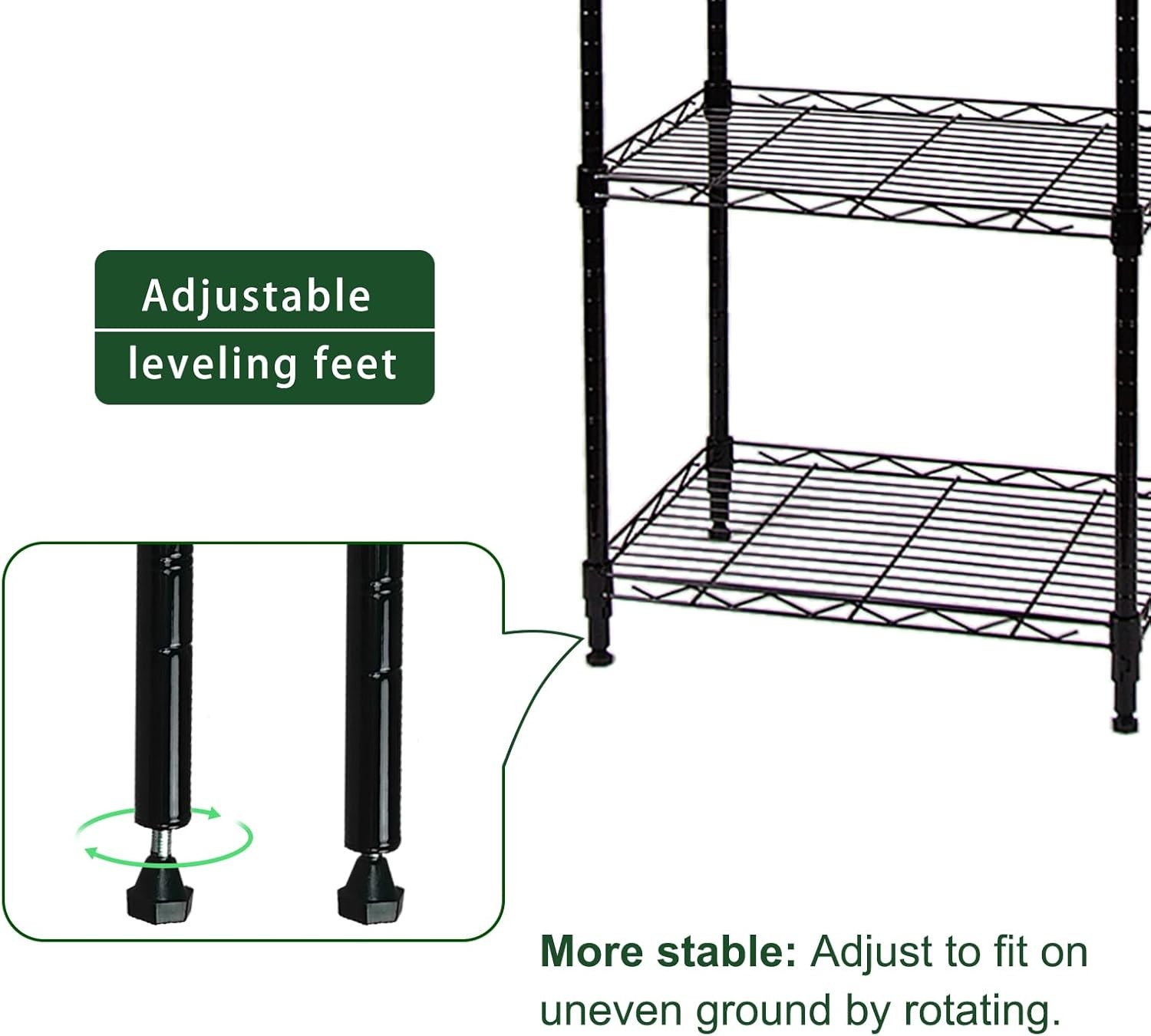 6-Wire Shelving Adjustable Shelves Standing Storage Shelf Laundry Bathroom