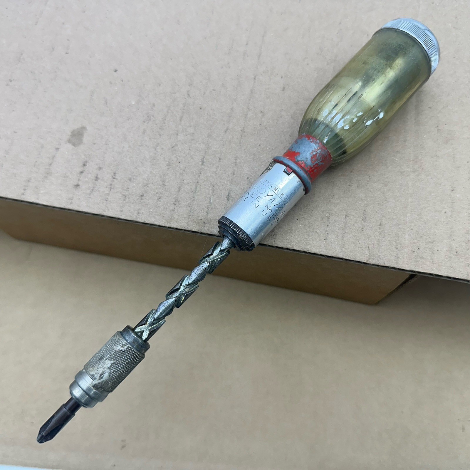 Vintage Stanley Handyman Yankee No. 233H Spiral Drill/Driver With 5 Bits USA