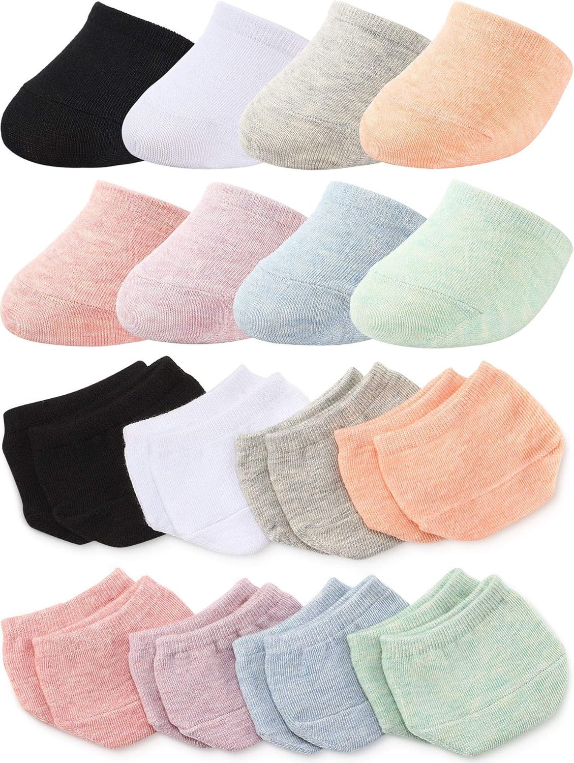 8 Pairs Toe Topper Socks for Women, Mule Toe Topper Liner Half Socks Cotton Seam