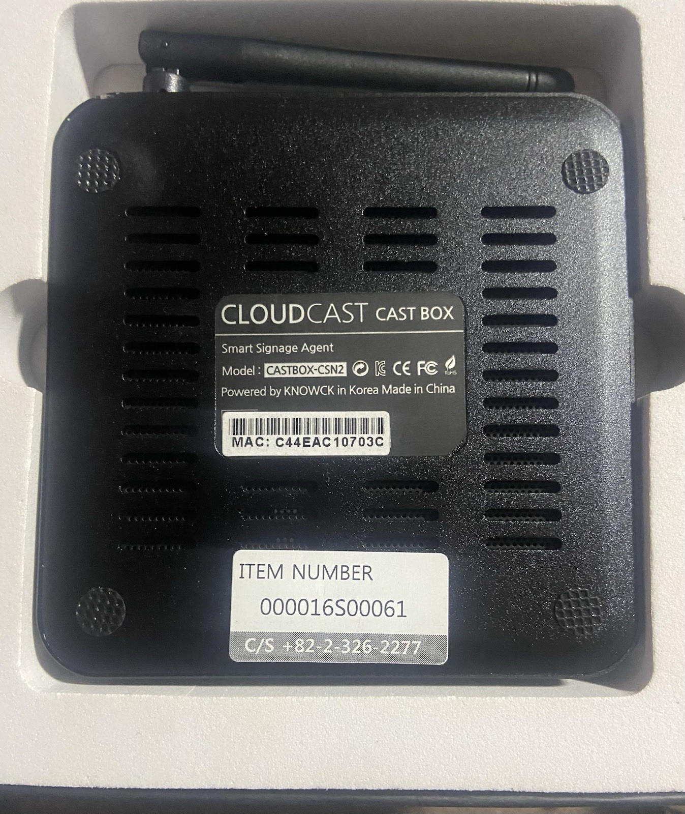 KNOWCK CloudCast CASTBOX-CSN2 4K Media Streamer Wi-Fi Bluetooth Android