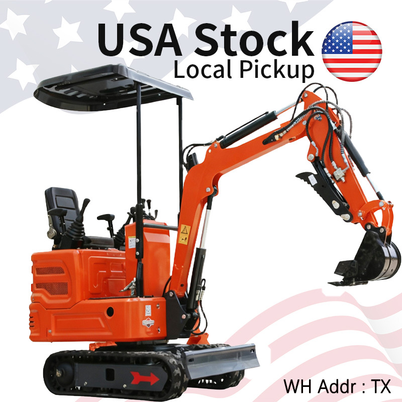 1 Ton Mini Excavator Orange B&S Engine Hydraulic System, USA STOCK, TX
