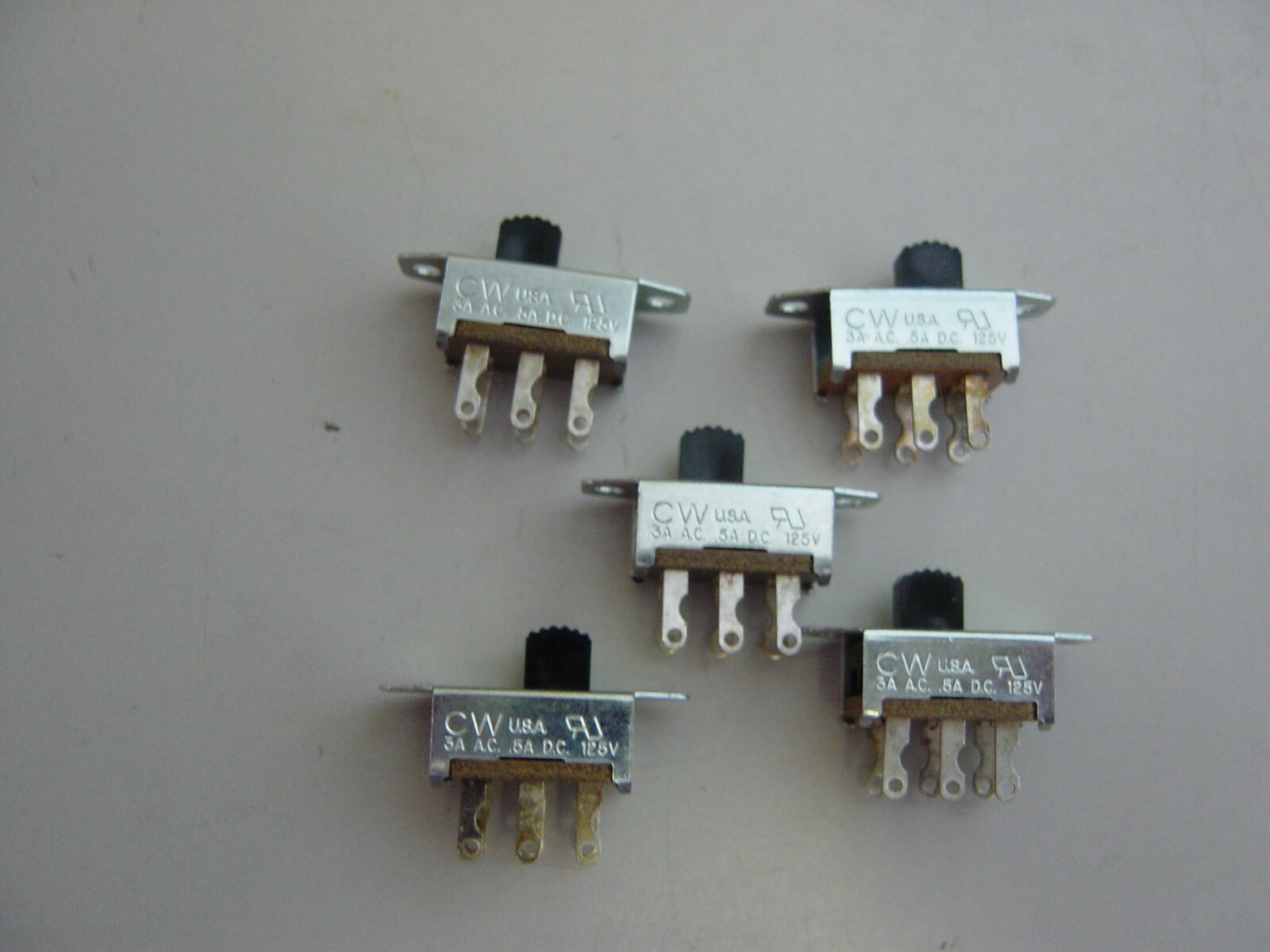 NEW 3 A AC .5A DC 125/V MADE IN THE USA LOT OF 5
