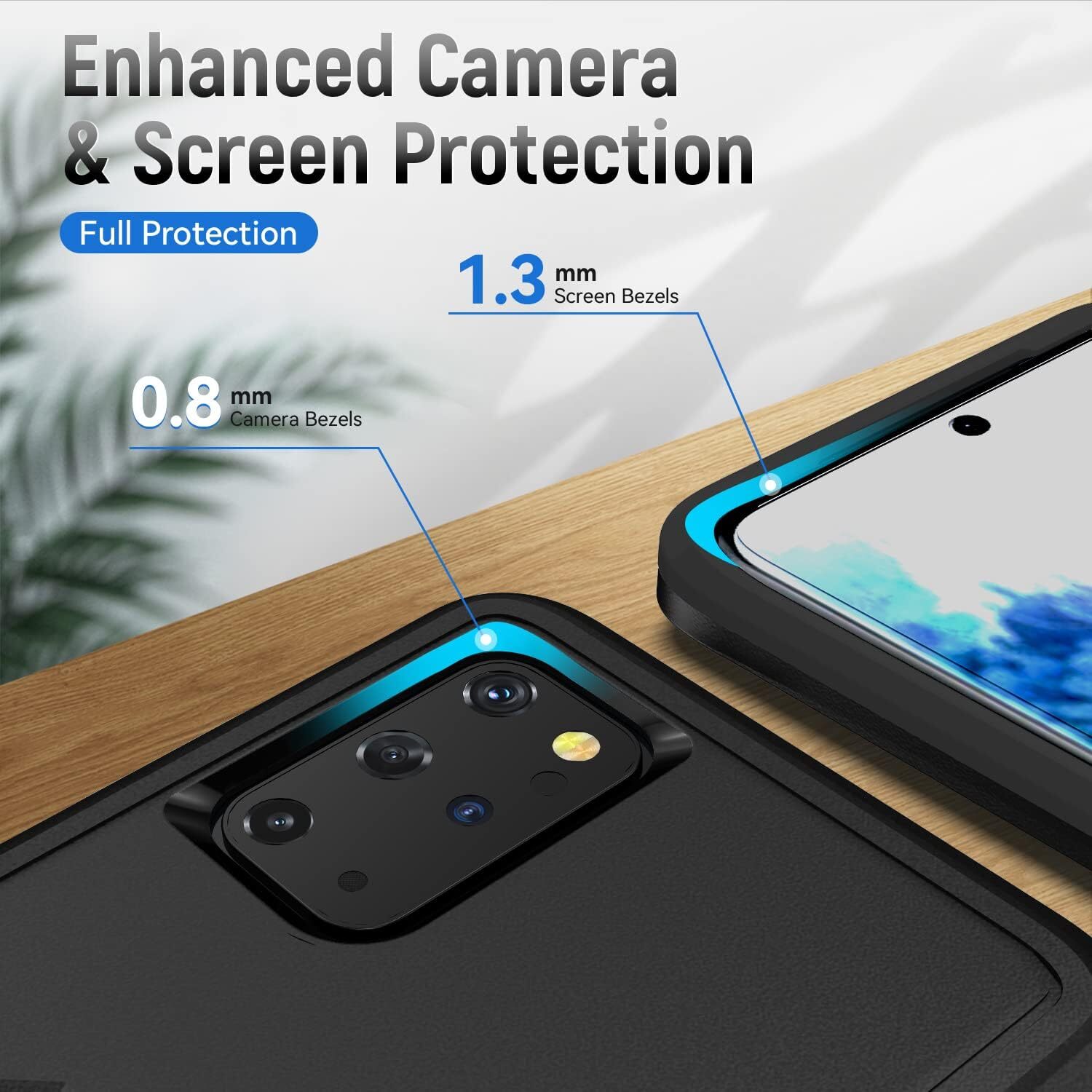 for Galaxy S20 Plus Case, with HD Screen Protector [Military Grade Drop Tested]