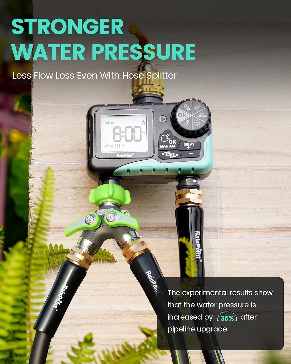 Programmable 2-Outlet Water Timer - Manual & Automatic Modes for Outdoor Use
