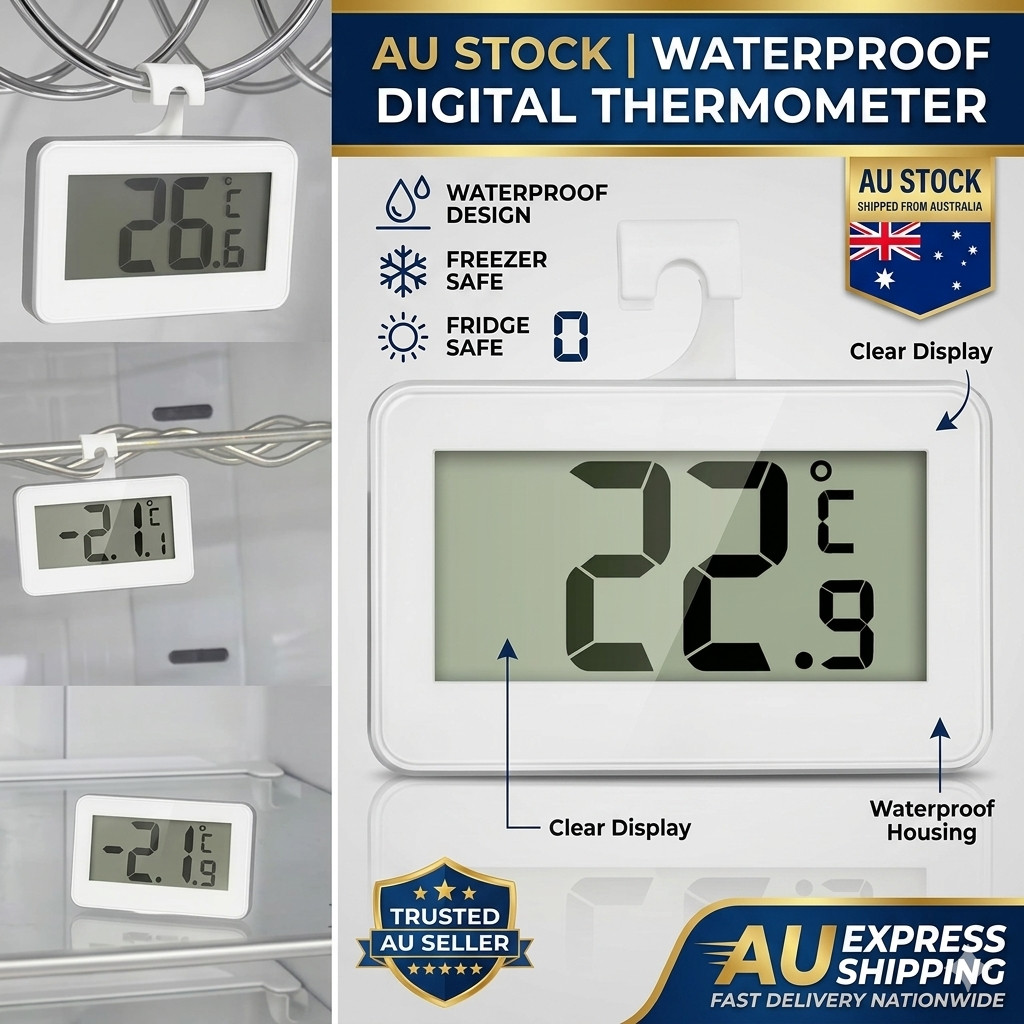 Digital Fridge / Freezer Thermometer (GS26) Temperature Waterproof LCD Hanging