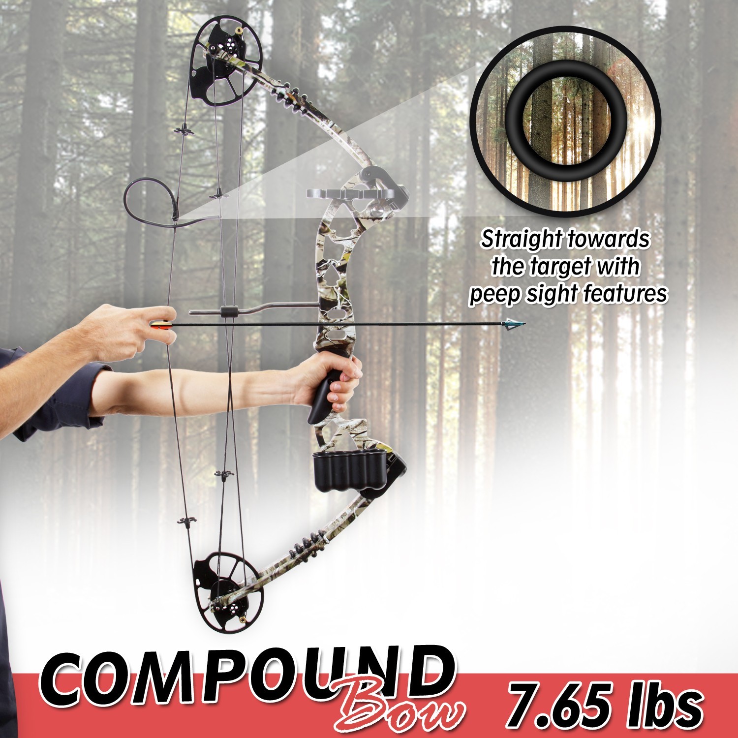 Serenelife Sharp-Eye Compound Bow with Adjustable Draw (320 FPS MAX)