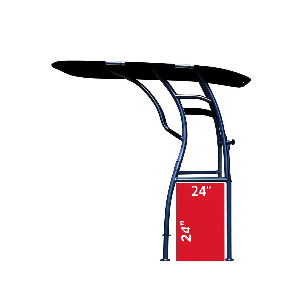 UPGRADED Dolphin Pro3 Heavy Duty Boat T Top Black for Center Console W Side Door