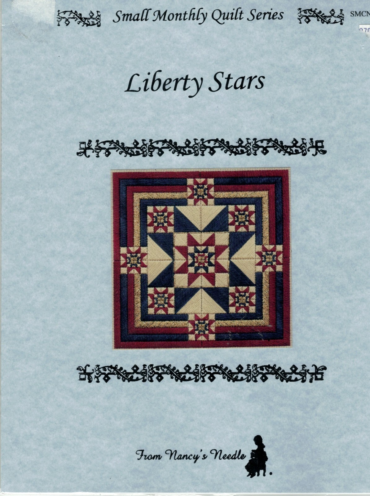 Nancy Needle Liberty Stars Needlepoint Pattern Small Monthly Quilt Series Canvas