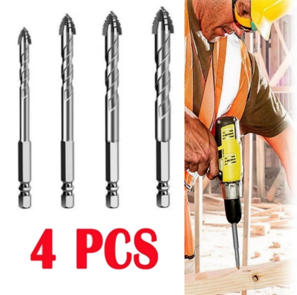 4 Pack Four-Flute Sawtooth Eccentric Drill Bit High Hardness Eccentric Drill Bit