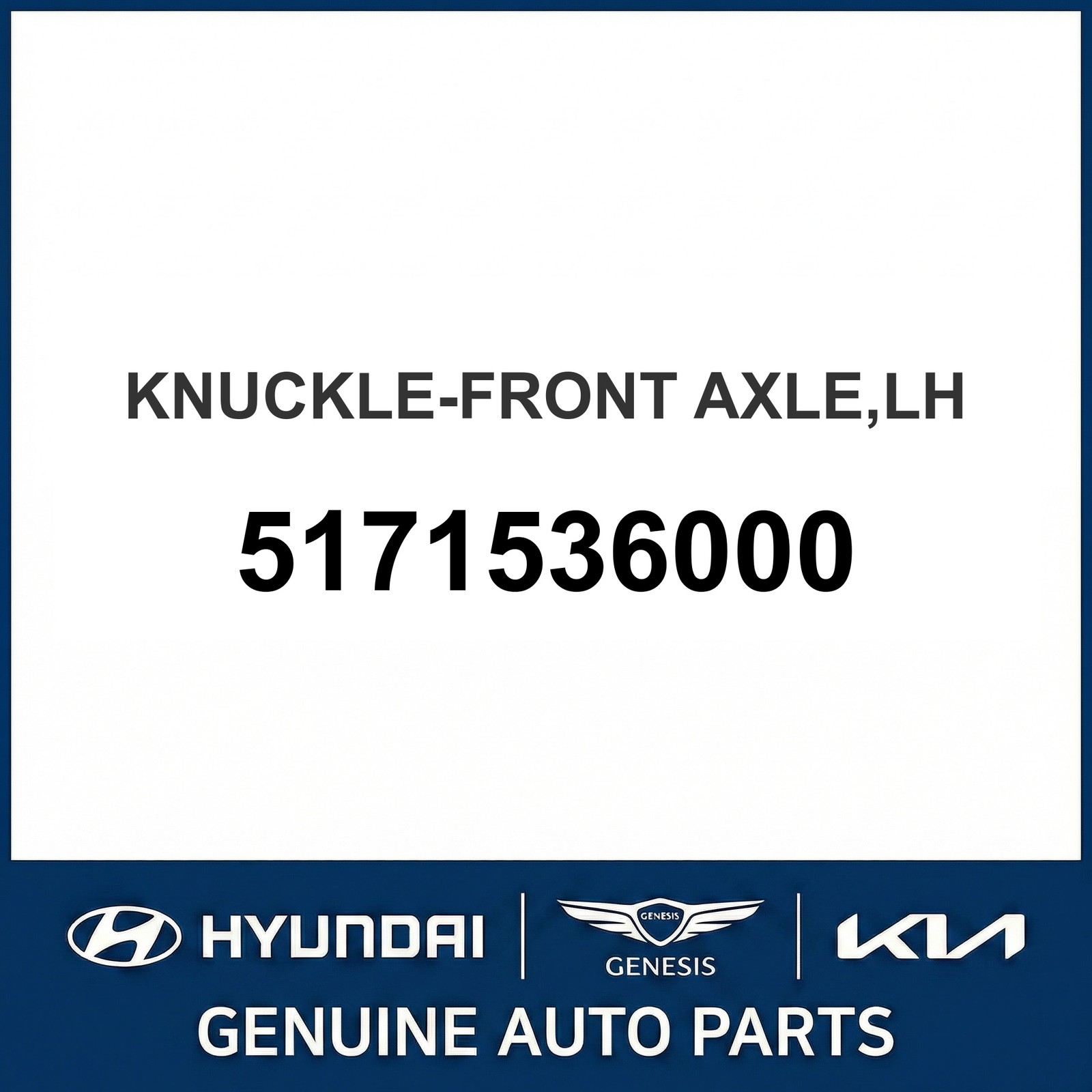 1993 Hyundai Sonata KNUCKLE-FRONT AXLE Driver Left OEM New 5171536000